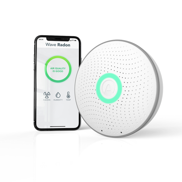 AirThings Wave Monitor and Phone